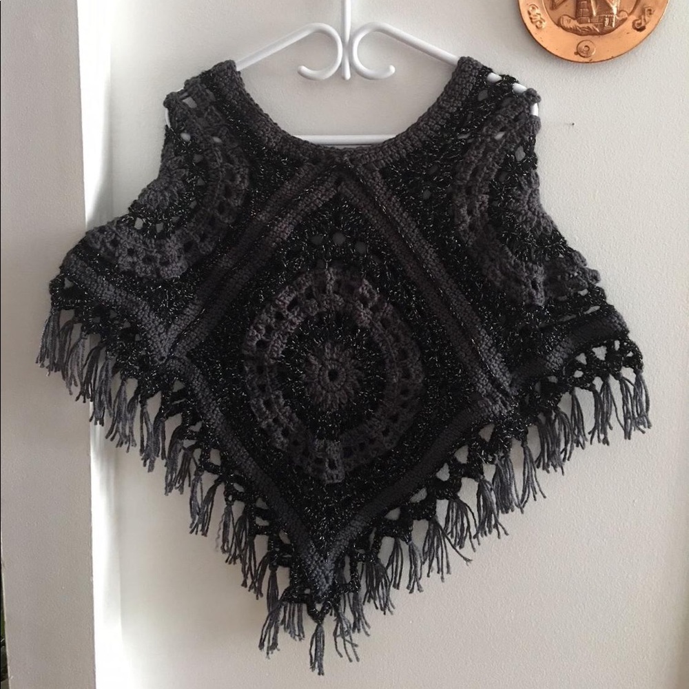 Hand crocheted poncho